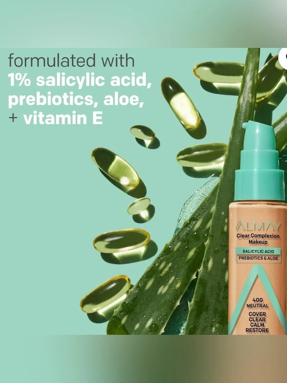 (2 PACK) ALMAY Clear Complexion Foundation with Salicylic Acid, 400 NEUTRAL
